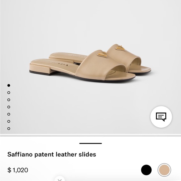 Prada Shoes - Prada Women’s Beige Patent Leather Slide